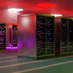 Servers. Servers room data center. Backup, mining, hosting, mainframe, farm and computer rack with storage information. 3d render Servers. Servers room data center. Backup, mining, hosting, mainframe, farm and computer rack with storage information. 3d render
